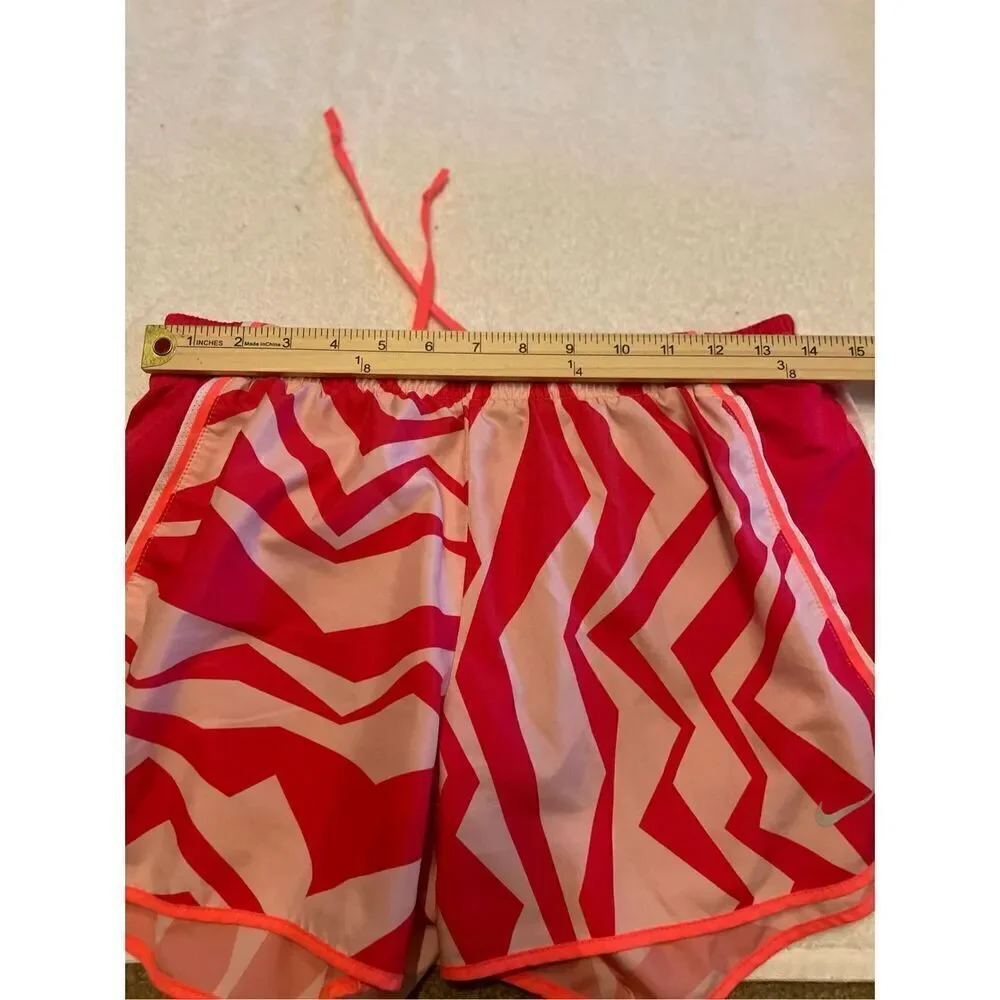 Nike Dri Fit Women’s Athletic Shorts orange/ white/zebra print size M